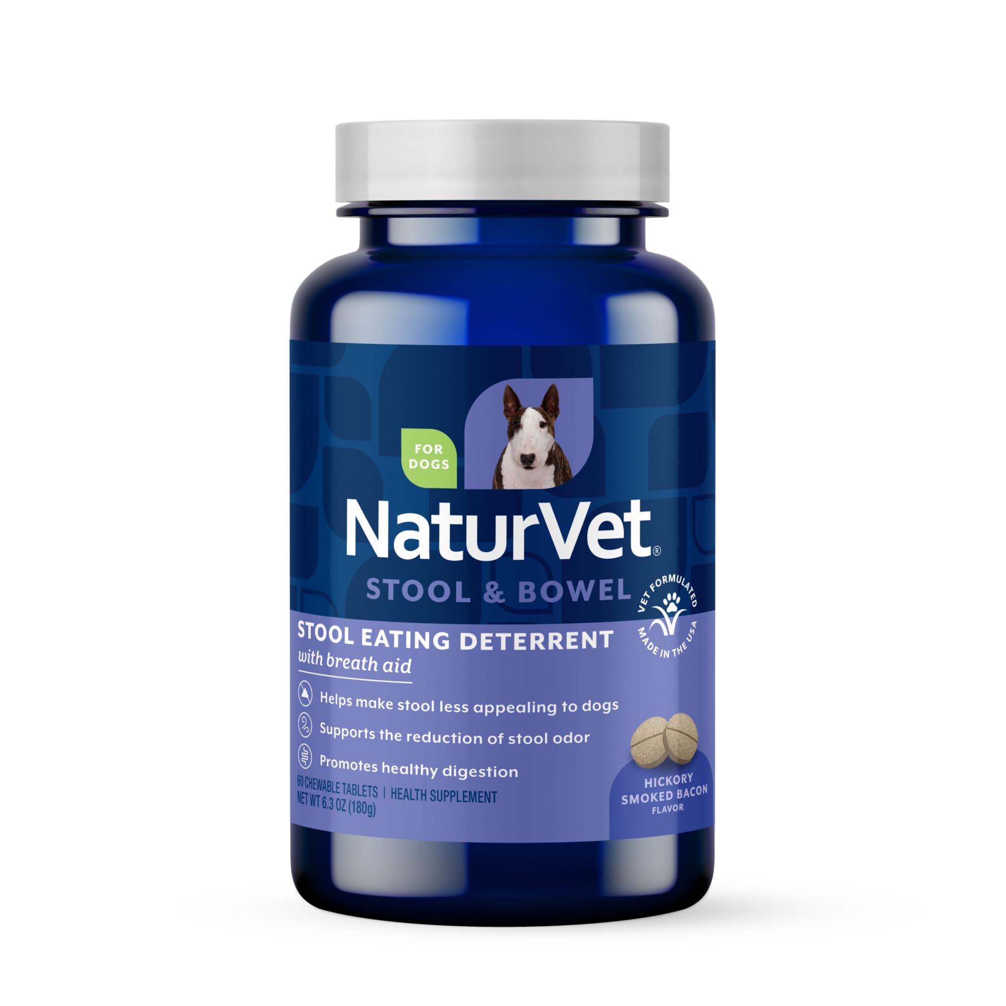 NaturVet Coprophagia Deterrent bottle displaying packaging and deterrent formula.