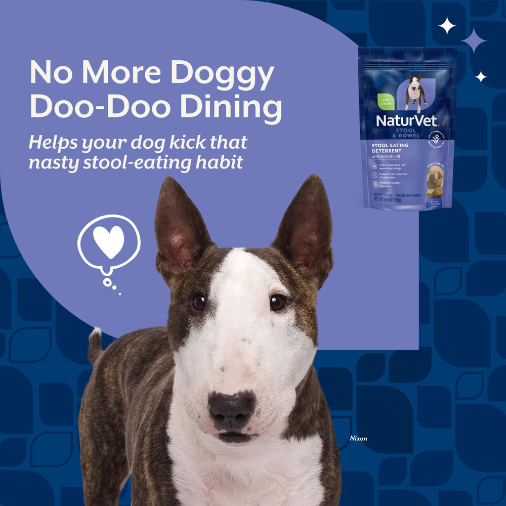 NaturVet Coprophagia Deterrent Soft Chews label shows wholesome ingredients like Yucca and Parsley