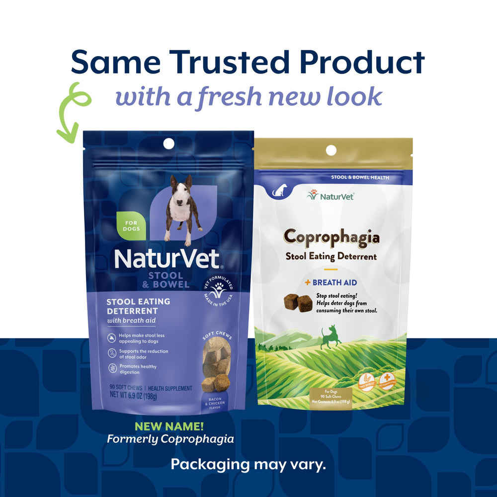 NaturVet Coprophagia Deterrent Soft Chews pour demonstrates easy dosing to deter stool eating