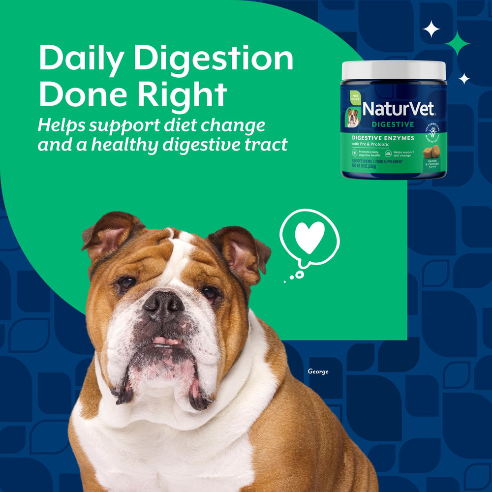 NaturVet Digestive Enzymes soft chew close-up shows tasty texture for easy feeding.