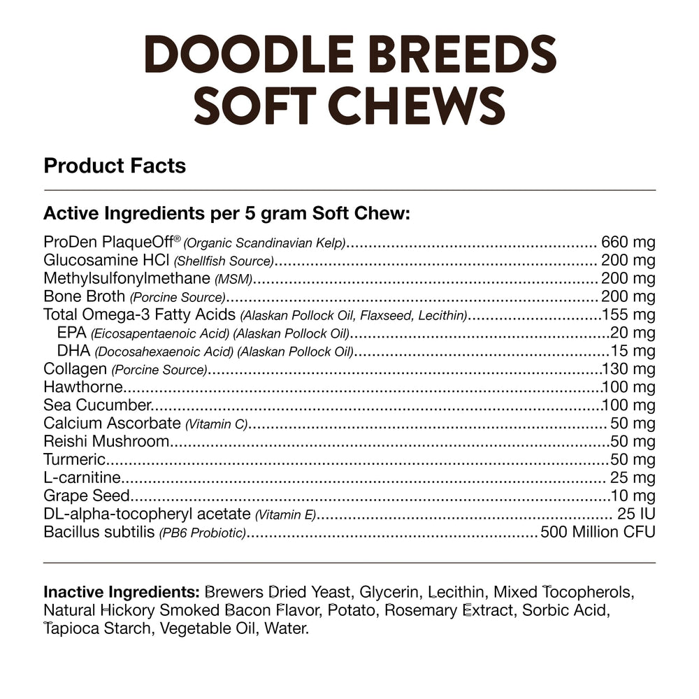 NaturVet Doodle Breeds immune support features probiotic blend for healthy digestion.