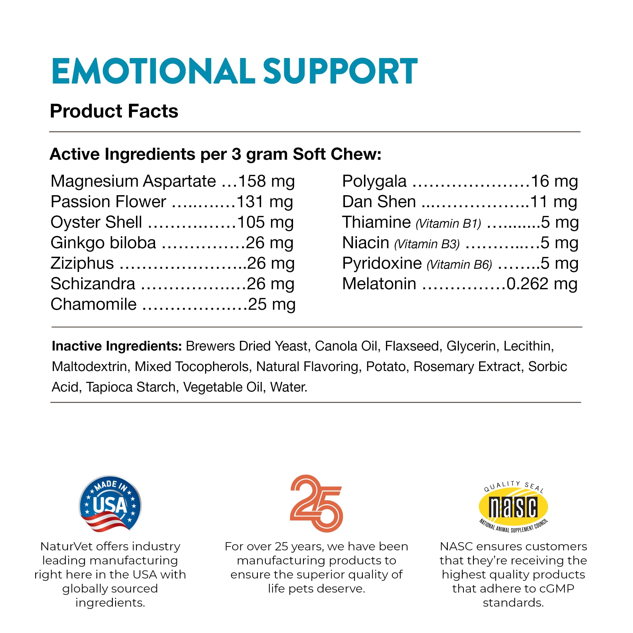 NaturVet Emotional Support reseal jar illustrating freshness and convenience