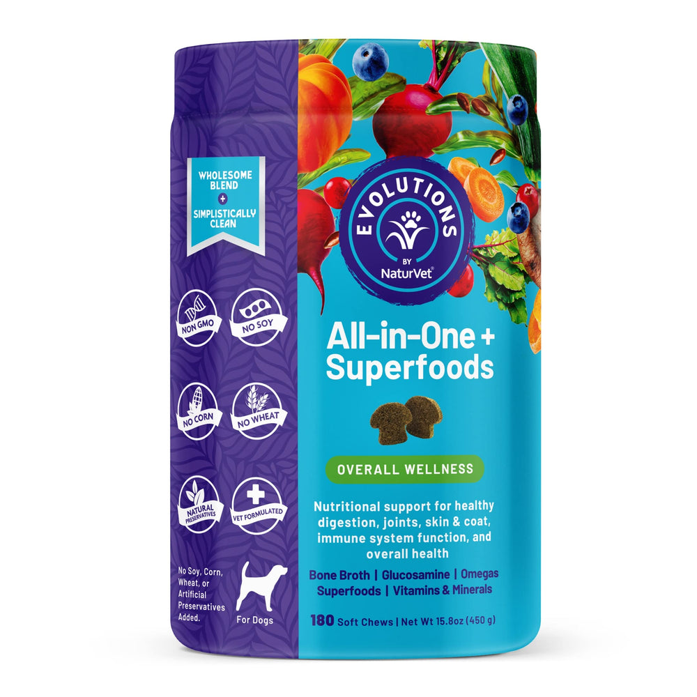 NaturVet Evolutions soft chews with bone broth for joint support and daily nutrition.