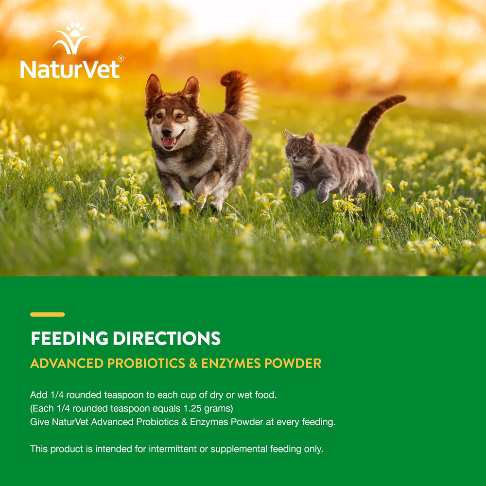 NaturVet flavor-enhanced probiotic for dogs and cats supports easy feeding.