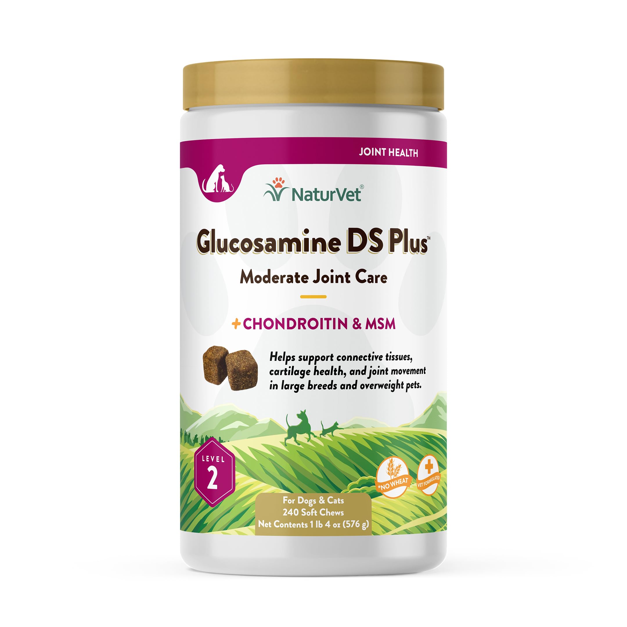 NaturVet Glucosamine DS Plus bottle on shelf for joint support