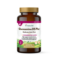 NaturVet Glucosamine DS Plus chewable tablets pack supports joint comfort for dogs and cats.