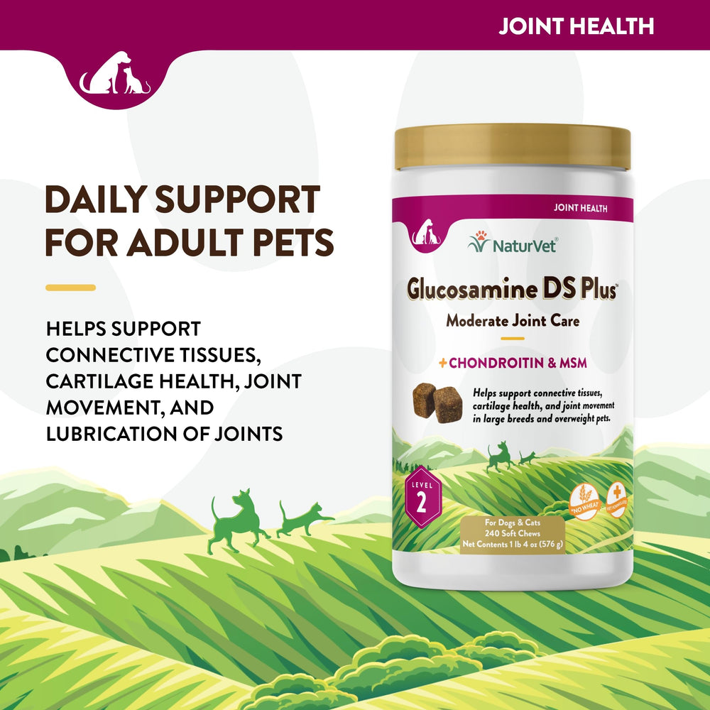 NaturVet Glucosamine DS Plus resealable jar keeps chews fresh