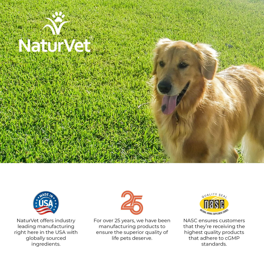 NaturVet GrassSaver made in USA badge on packaging.