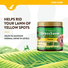 NaturVet GrassSaver close-up chews, palatable daily aid for urine balance and lawn care.