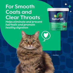 NaturVet Hairball Aid for indoor cats provides digestive support
