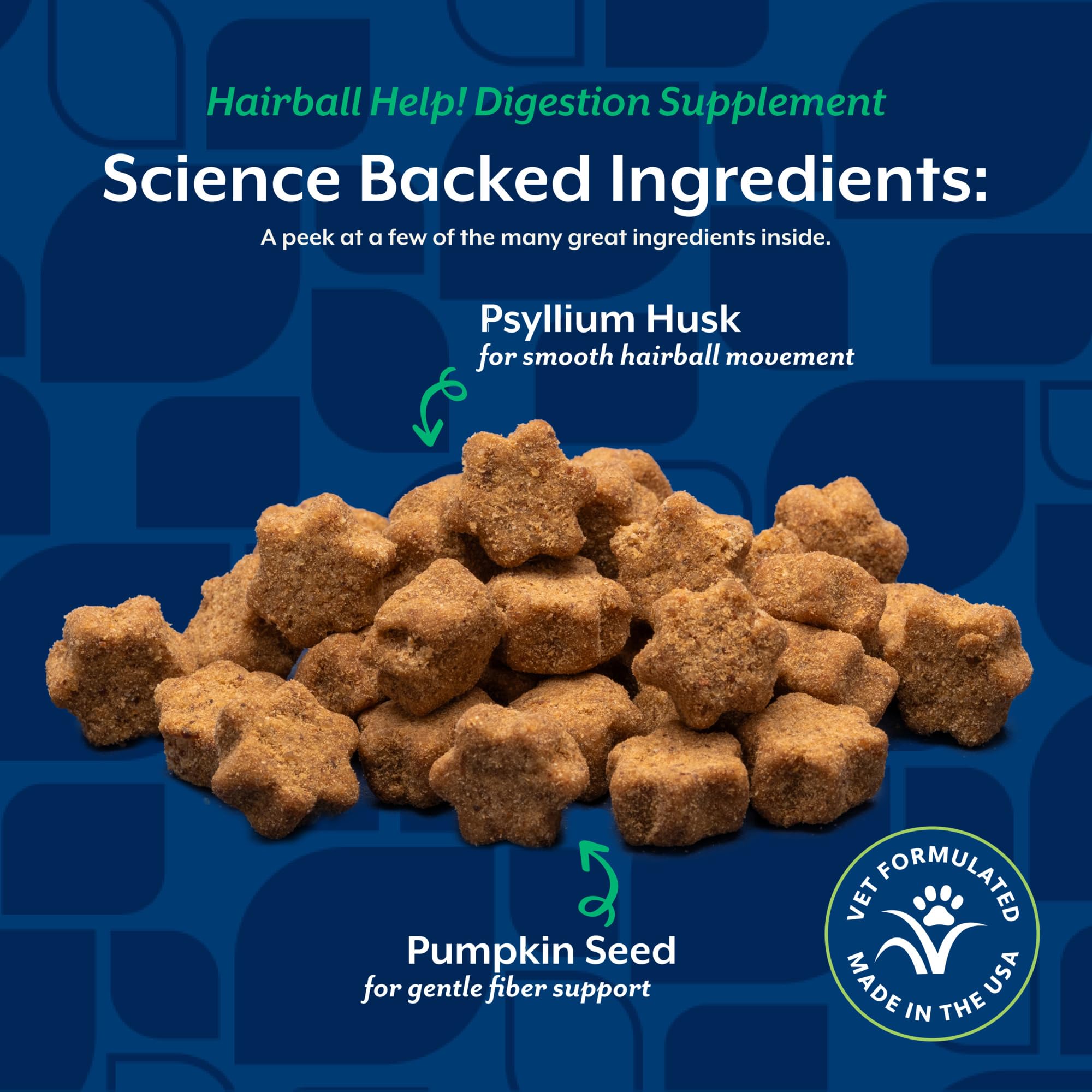 NaturVet Hairball Aid daily-dose chews functioning as a tasty supplement