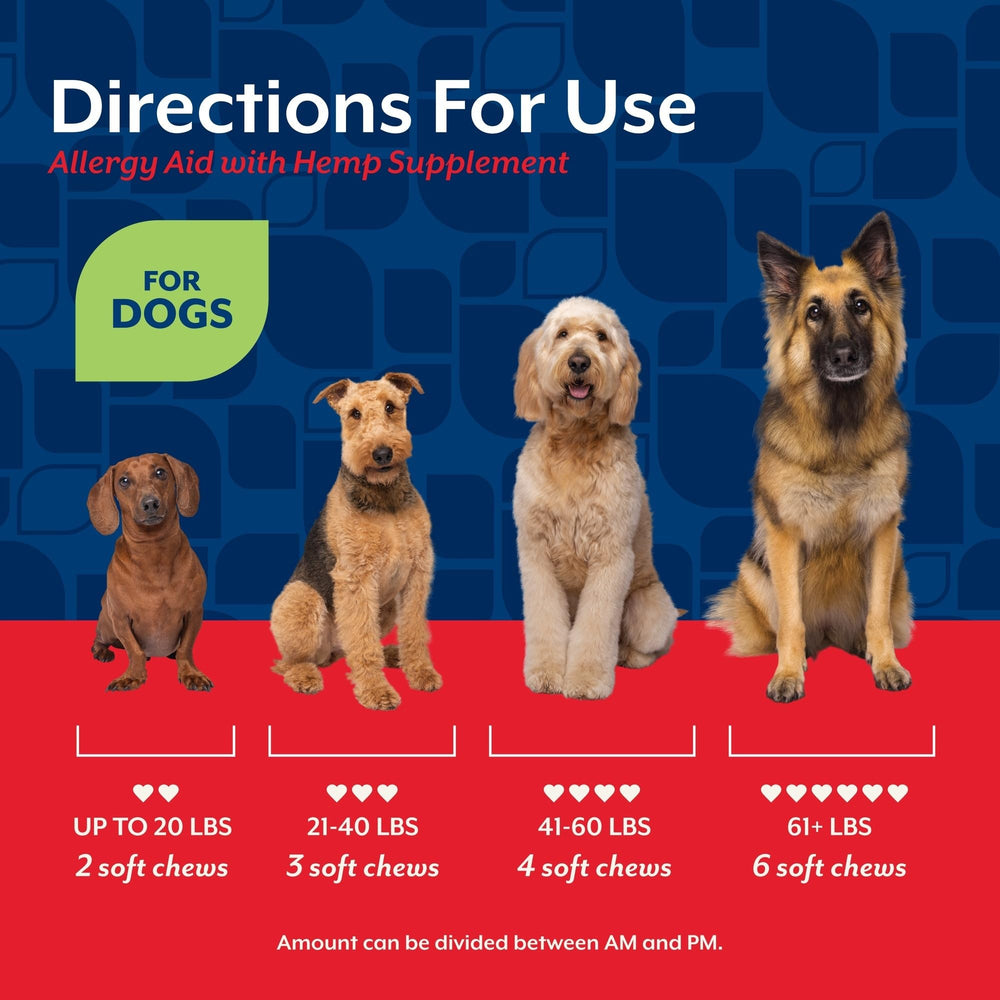 NaturVet Hemp Allergy Aid being offered by hand for convenient gifting to dogs.