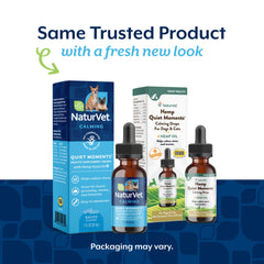 NaturVet Hemp Quiet Moments Drops pour demonstrates simple dosing for pets.