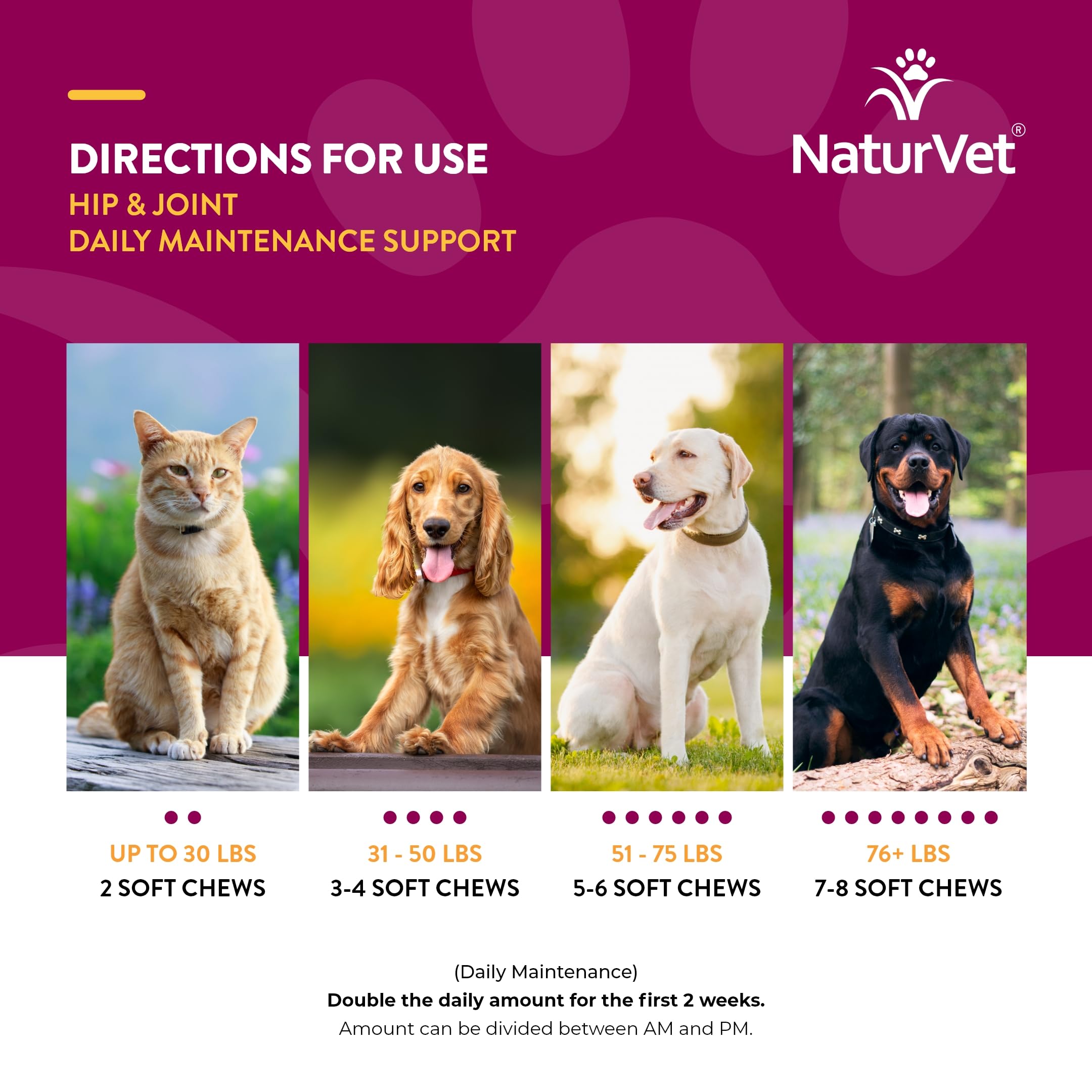 NaturVet hip and joint soft chew packaging on shelf for easy purchase