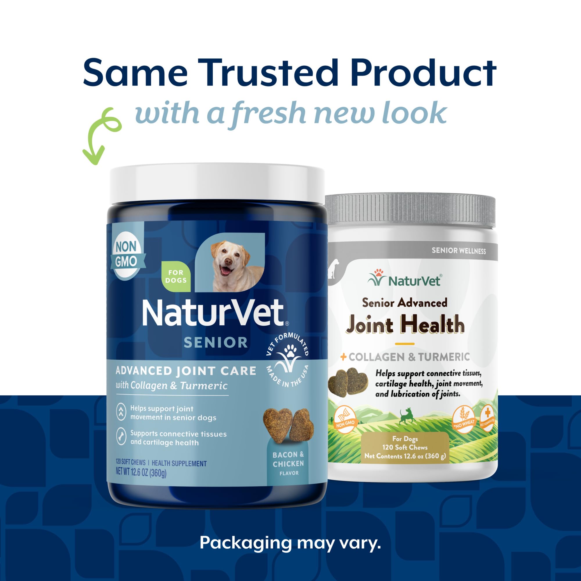 Ingredient panel highlighting glucosamine, MSM, chondroitin, and collagen for joints