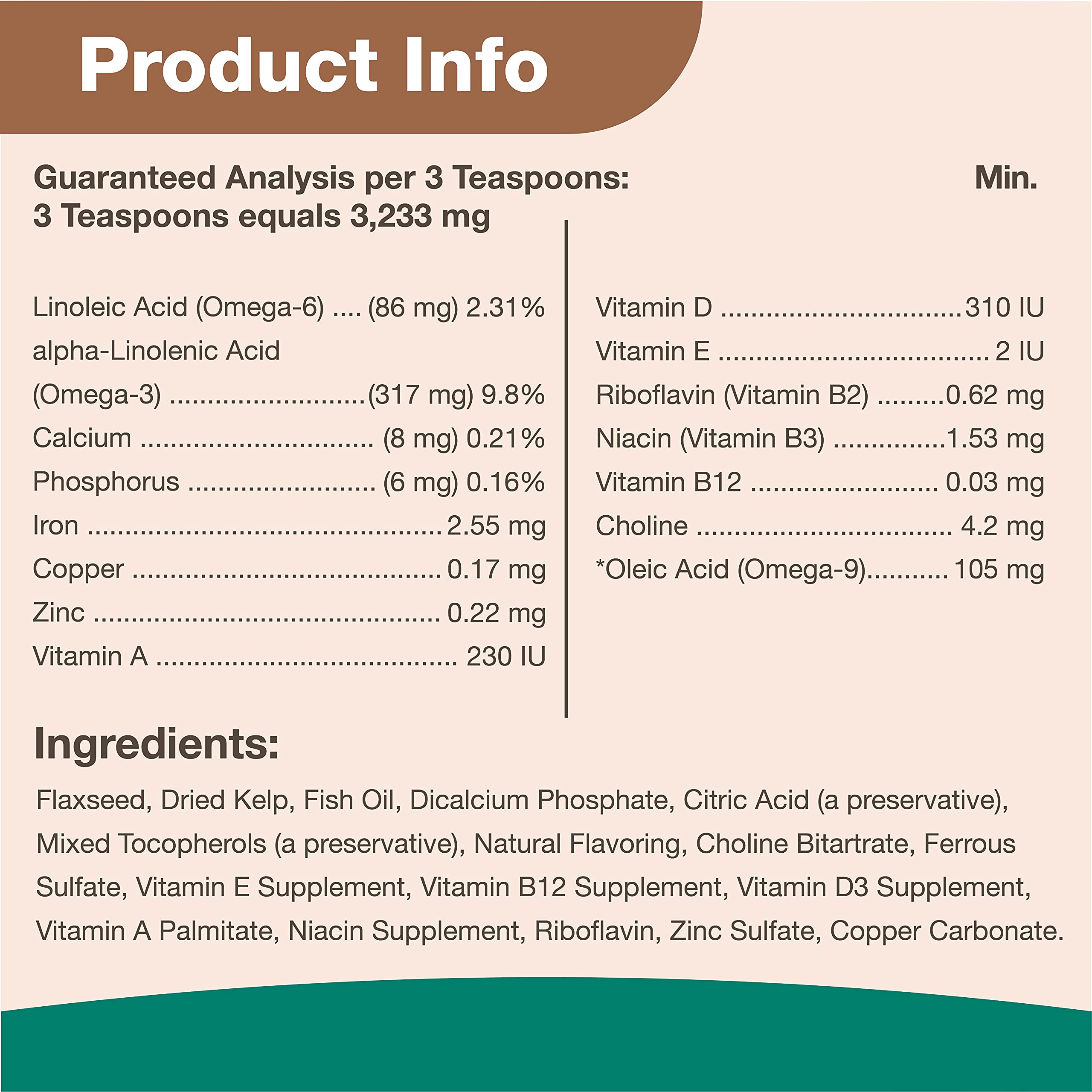 Vet-formulated NaturVet Kelp Help Plus Omegas produced in a cGMP facility