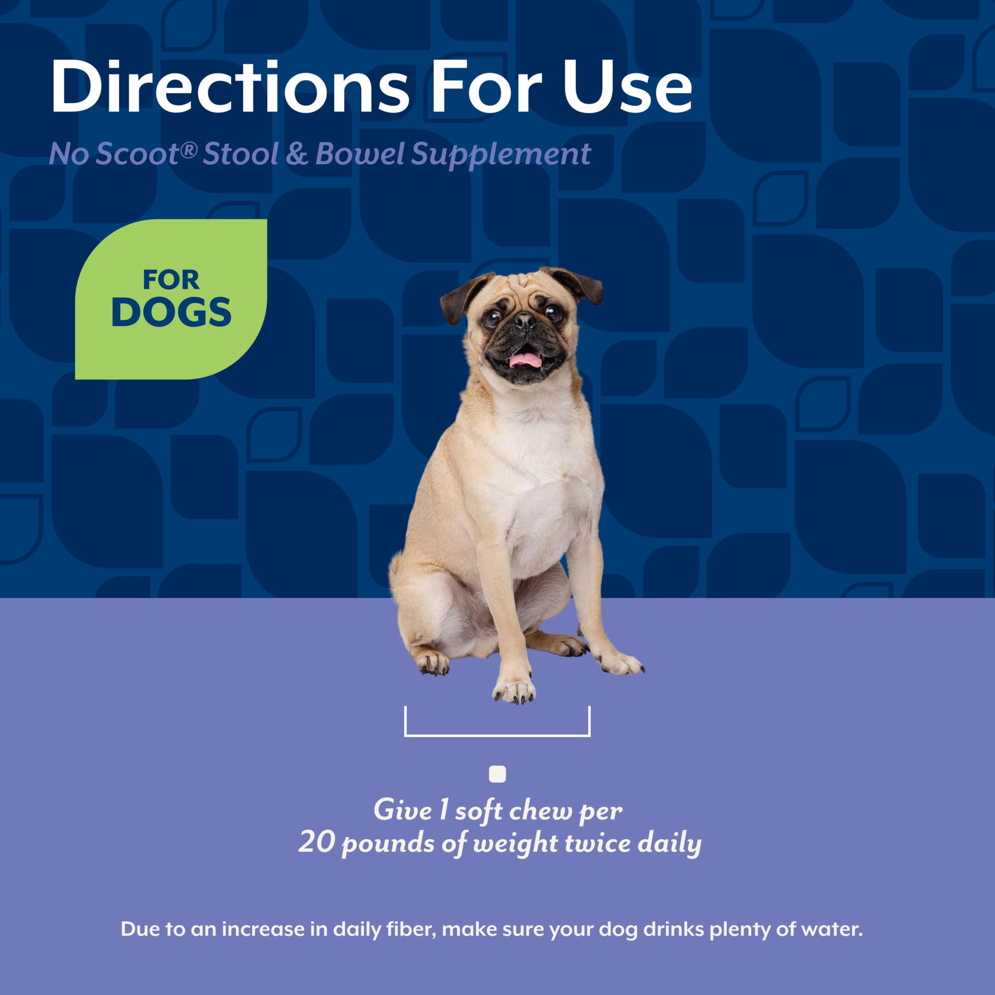 NaturVet No Scoot anal gland support graphic: promotes normal anal gland function.