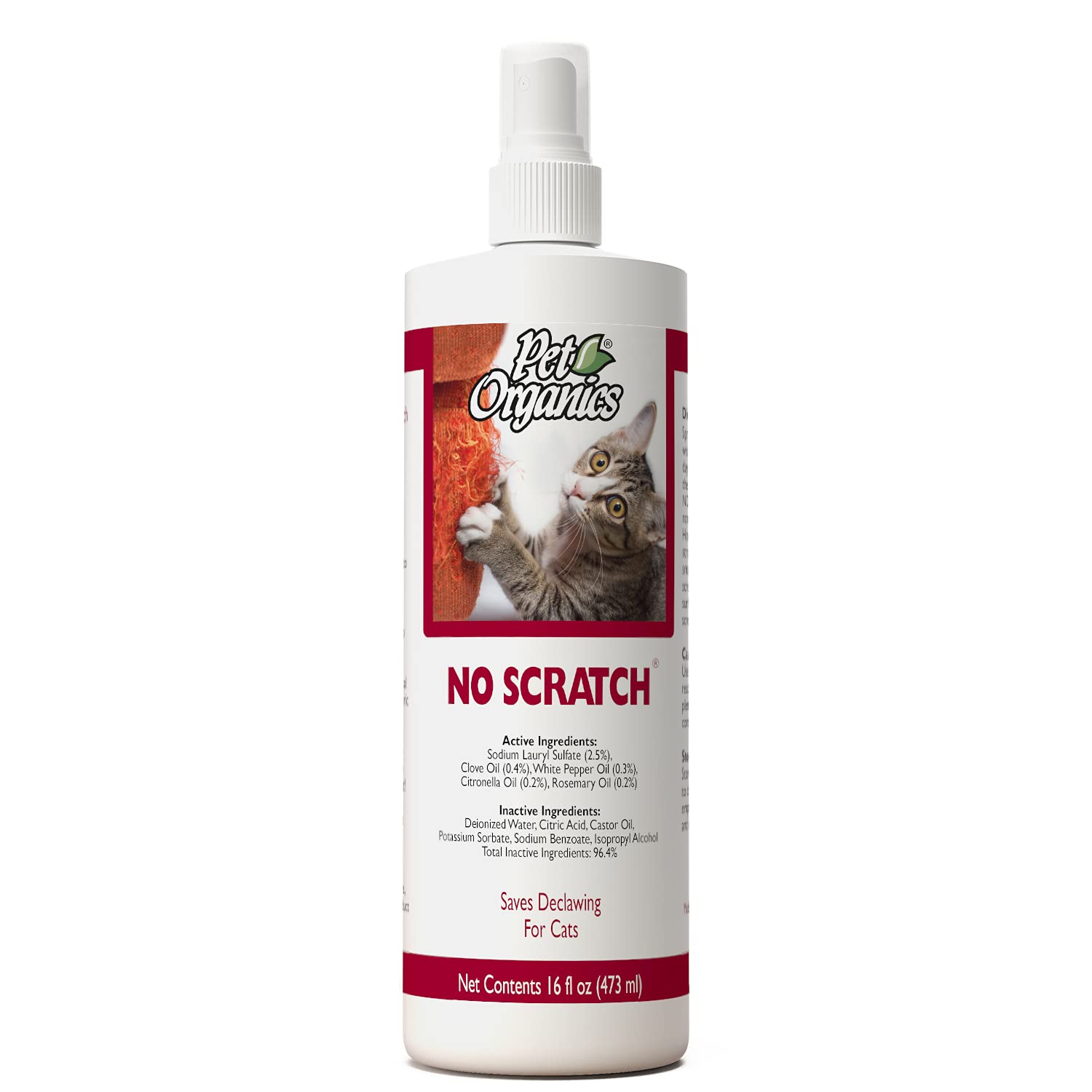 NaturVet No Scratch Spray for Cats bottle deters clawing on furniture