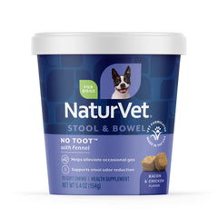 NaturVet No Toot Gas Aid Plus fennel dog soft chews in bottle for digestive support
