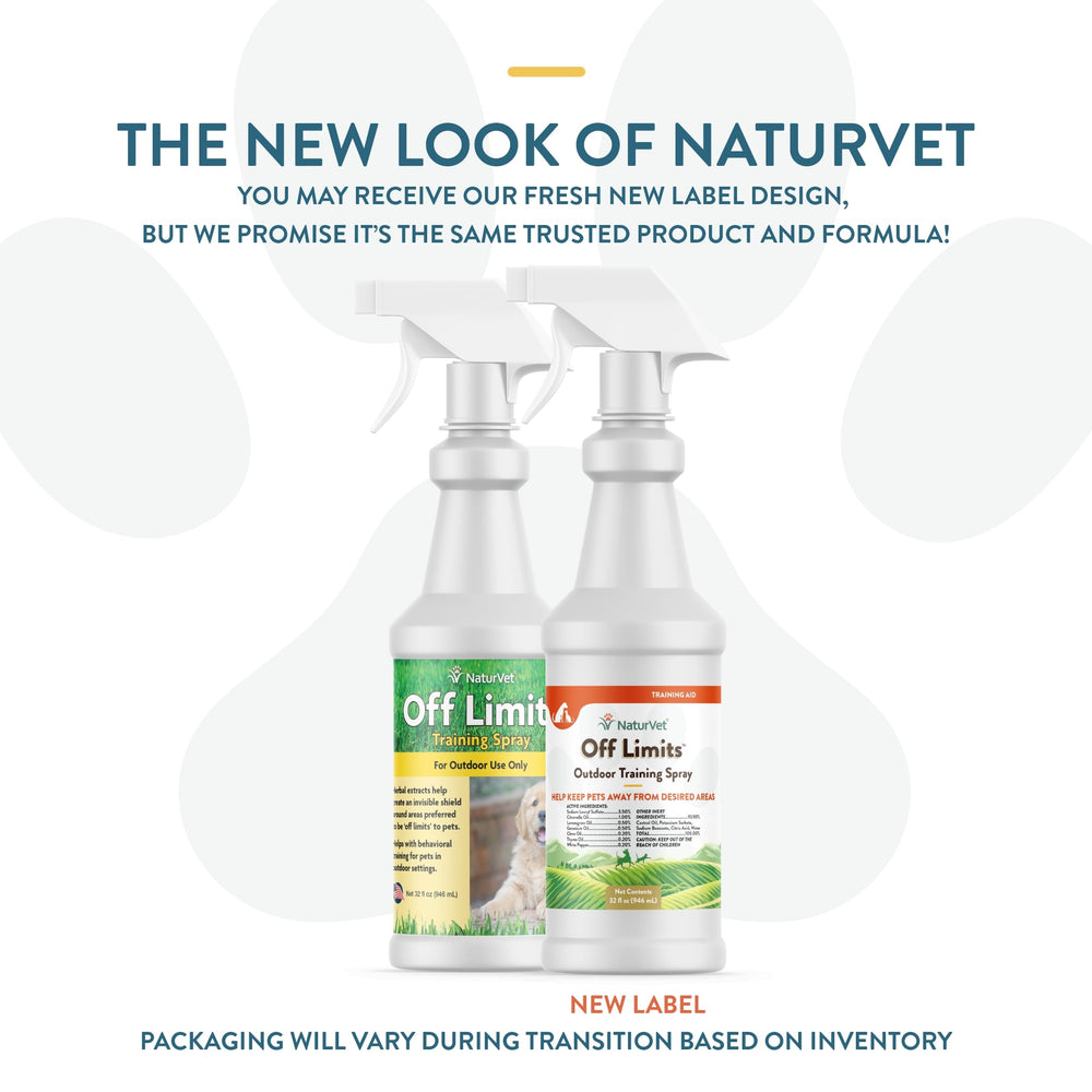NaturVet Off Limits spray applied to furniture to deter chewing.