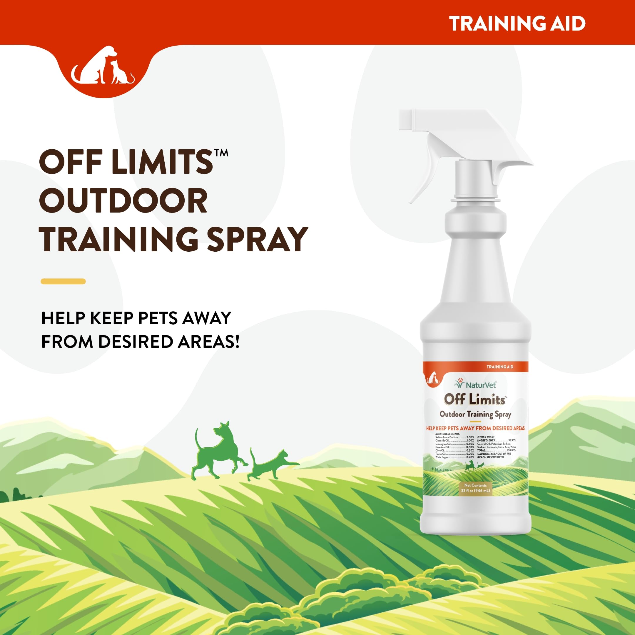 NaturVet Off Limits used outdoors to protect yard and patio areas.