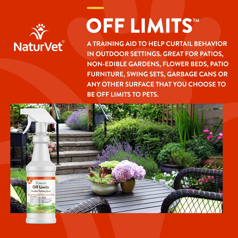 NaturVet Off Limits shown in a garden setting to prevent digging.