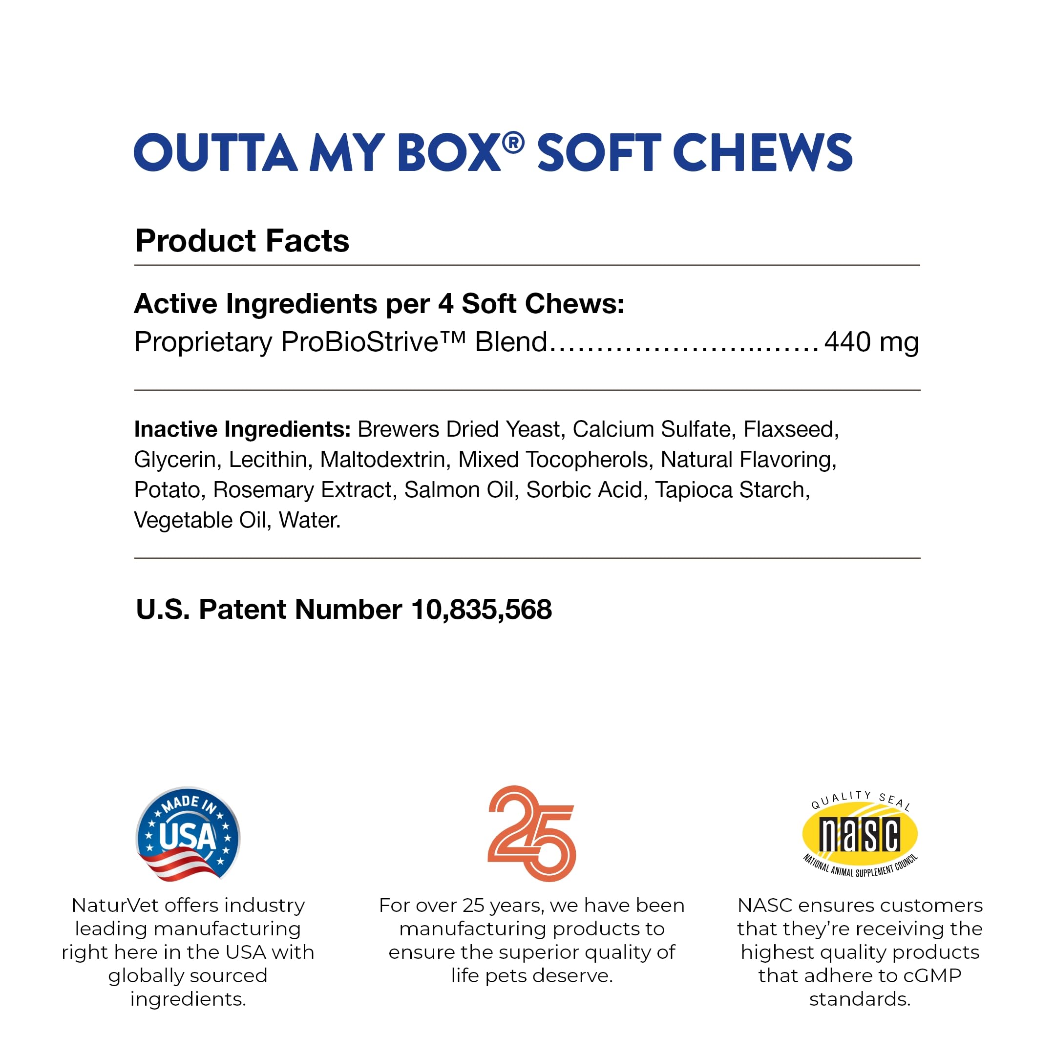 NaturVet Outta My Box 50 day supply bottle for dogs and cats