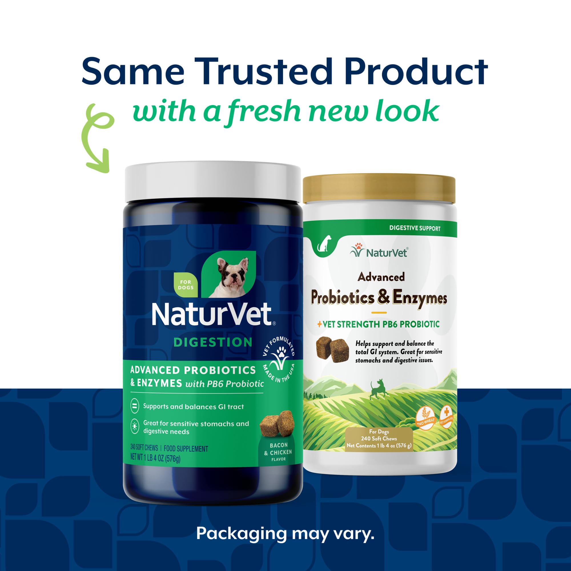 NaturVet PB6 dog digestive health soft chews served in a bowl for easy dosing.