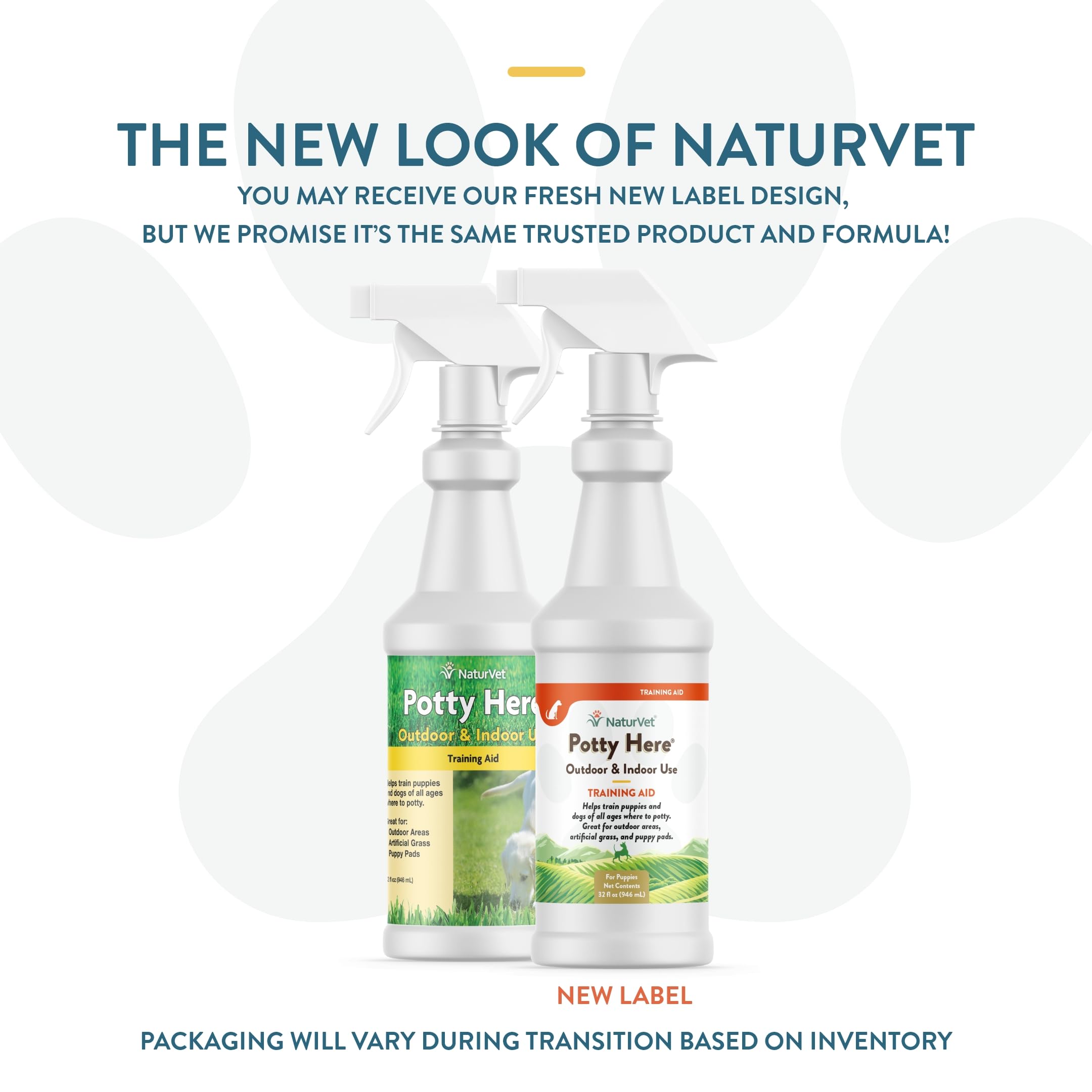 NaturVet Potty Here spray application demonstrates easy training cue usage.