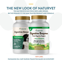 NaturVet Probiotics dog supplement bottle on shelf for gut support.
