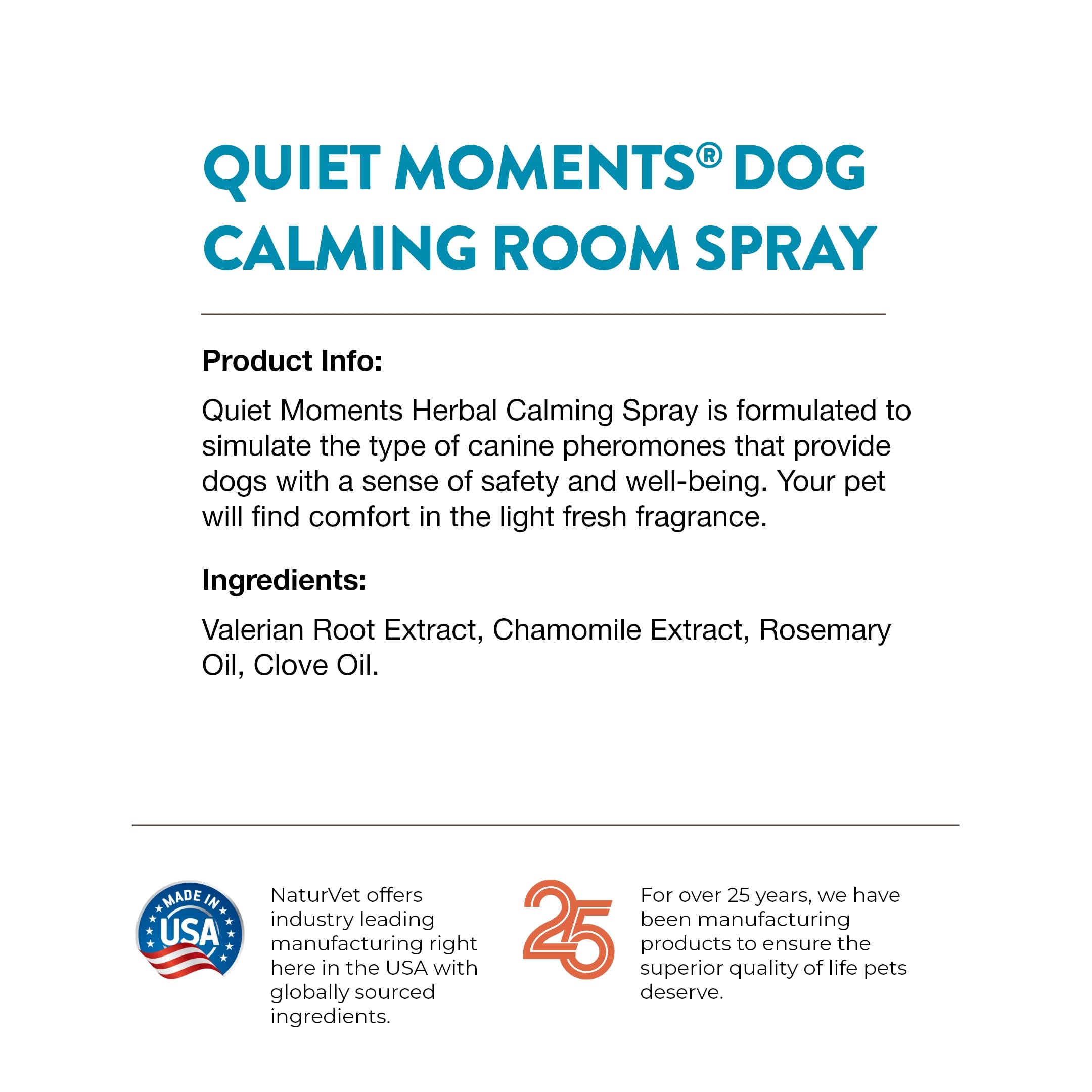 NaturVet Quiet Moments helps create a tranquil space in crates and cars during routines.