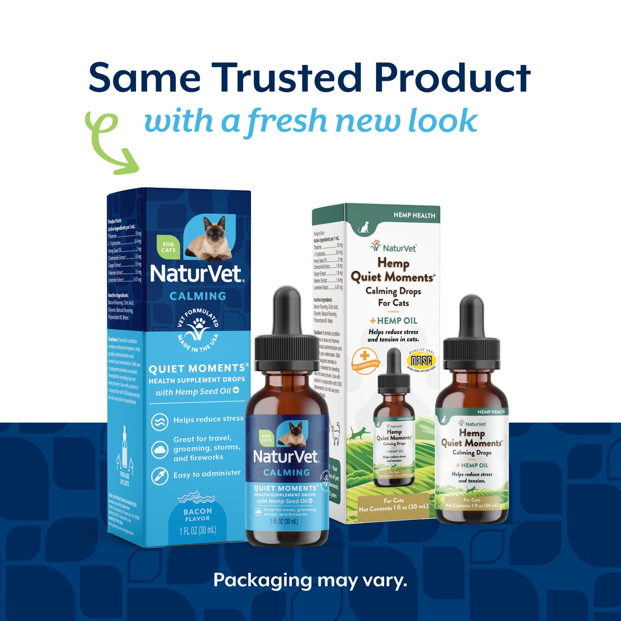 Close-up of NaturVet Hemp Quiet Moments dropper for easy administration
