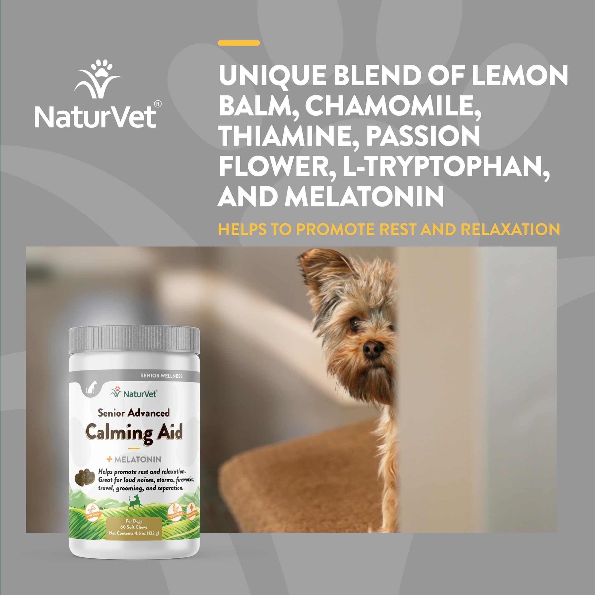 Ingredient highlights: melatonin and botanicals in NaturVet Quiet Moments calming chews