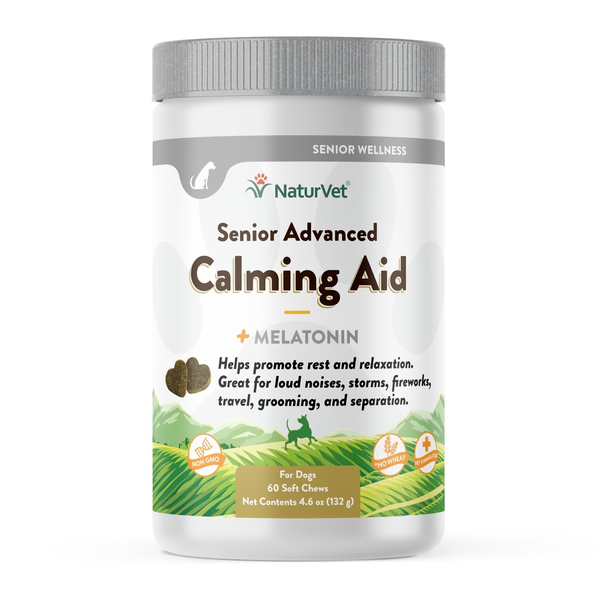 NaturVet Quiet Moments bottle with soft chews for dog anxiety and stress support