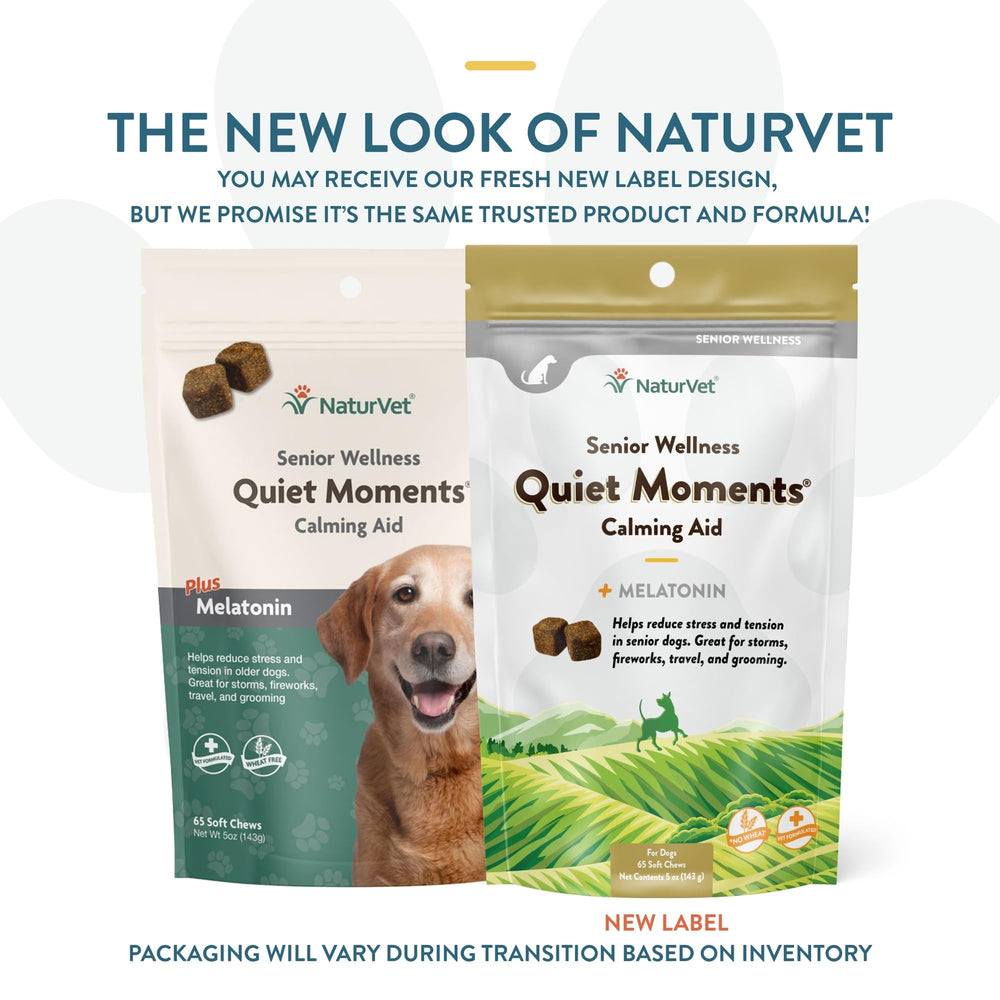 NaturVet Quiet Moments soft chews closeup, tasty anxiety relief for travel and grooming.