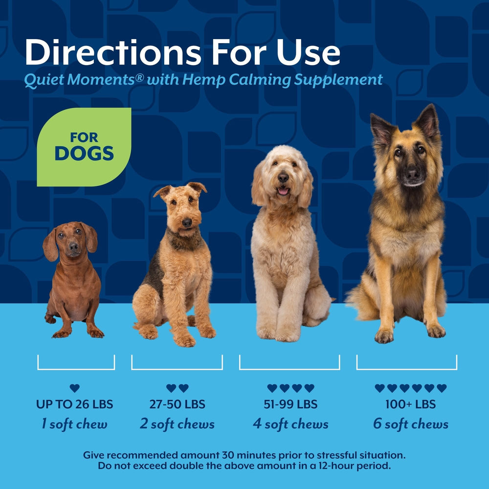 NaturVet Quiet Moments ingredients chart close-up emphasizes chamomile and melatonin