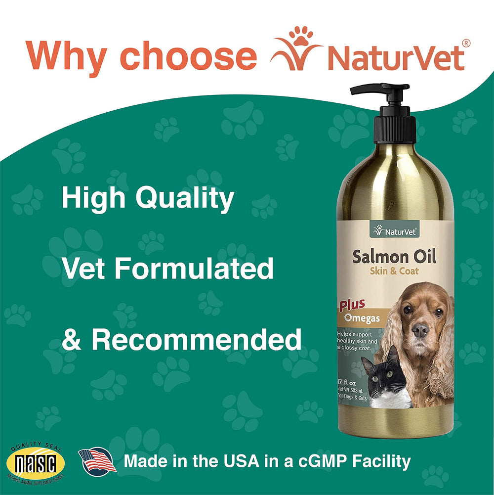 NaturVet Norway-sourced salmon oil image signals premium quality.