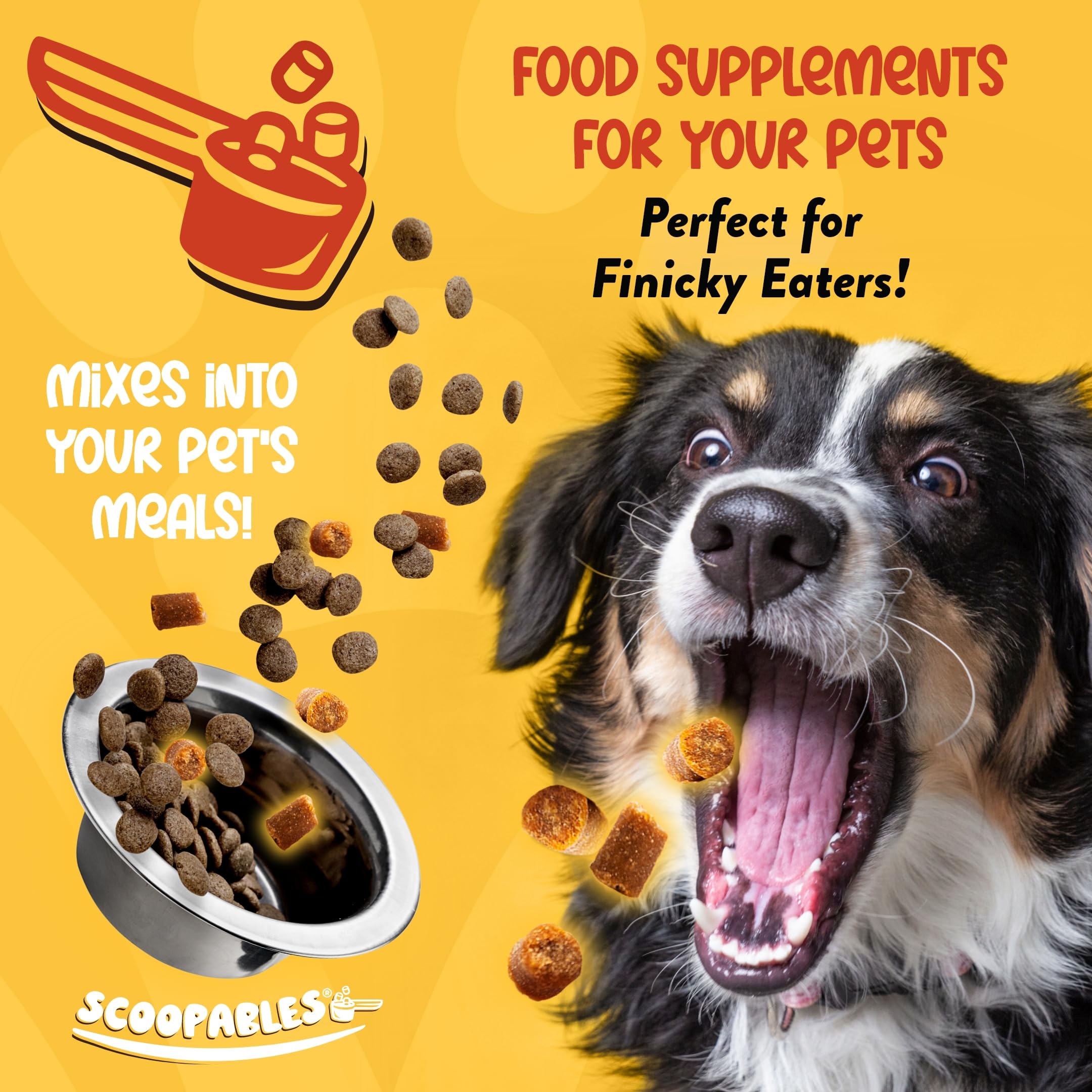 NaturVet Scoopables bag front highlighting flavor appeal for picky eaters and digestion