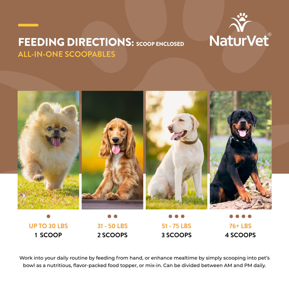NaturVet Scoopables bacon flavor close-up suggests tasty daily nutrition.