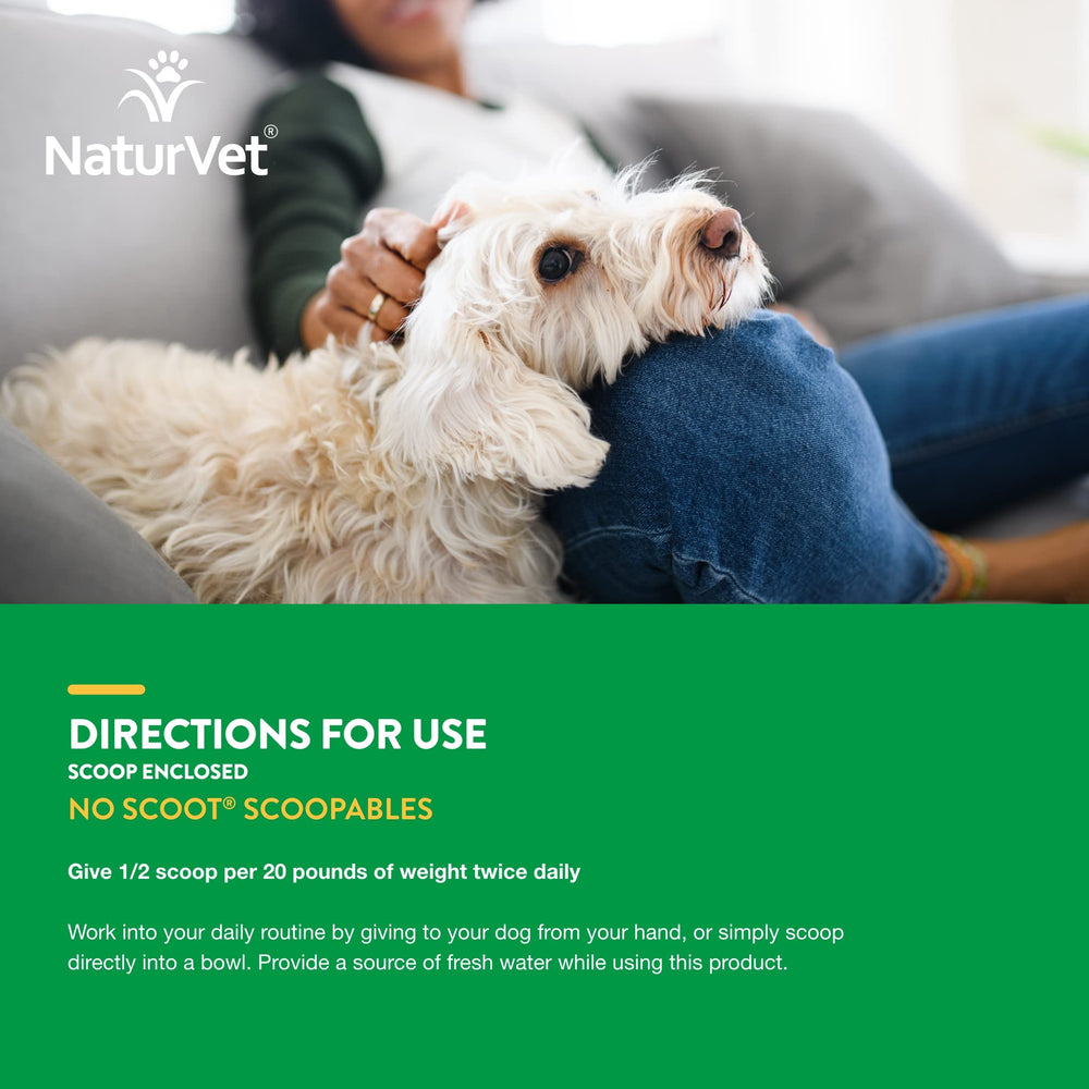 NaturVet Scoopables suitable for dogs over 12 weeks with veterinarian-formulated support.