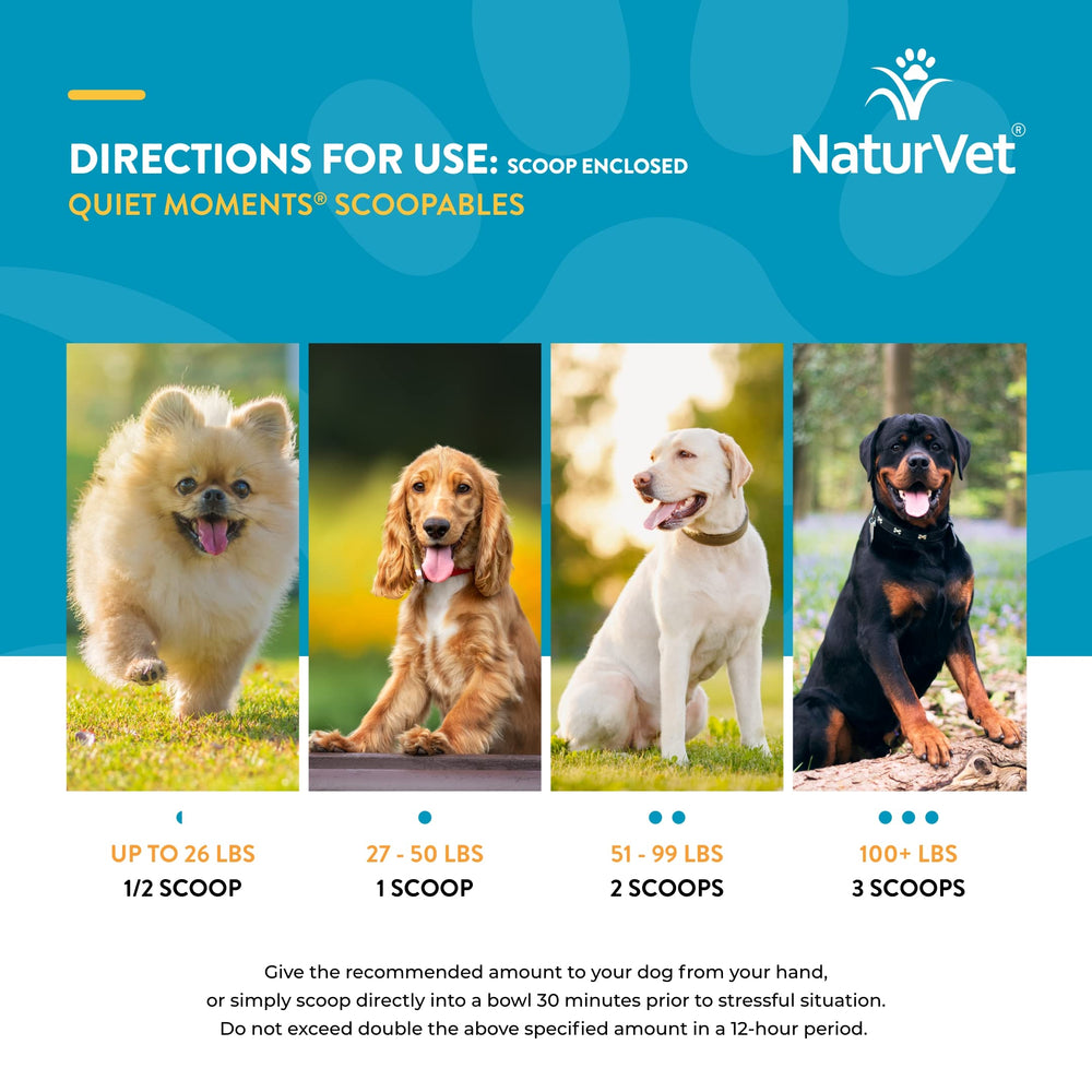NaturVet Scoopables Quiet Moments bacon flavor packaging shown for finicky eaters