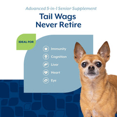 NaturVet Senior Advanced 5-in-1 milk thistle and COQ10 support liver and heart health.
