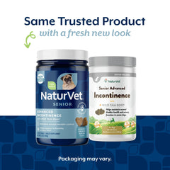 NaturVet Senior Advanced Incontinence soft chews ready to support urinary comfort.