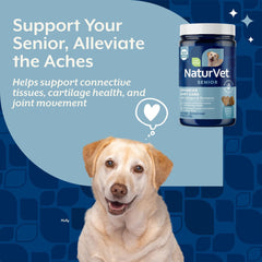 NaturVet Senior Advanced Joint Health dog running scene promotes flexible joints