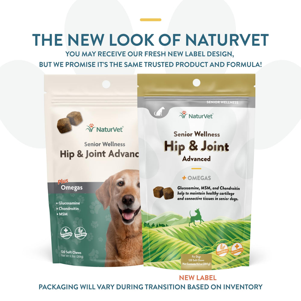 NaturVet Senior Wellness hip joint soft chews close-up highlighting chewy texture loved by dogs.