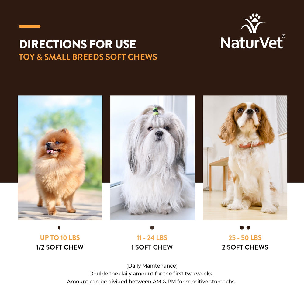 NaturVet Small Breeds PB6 probiotic visual highlighting balanced digestion