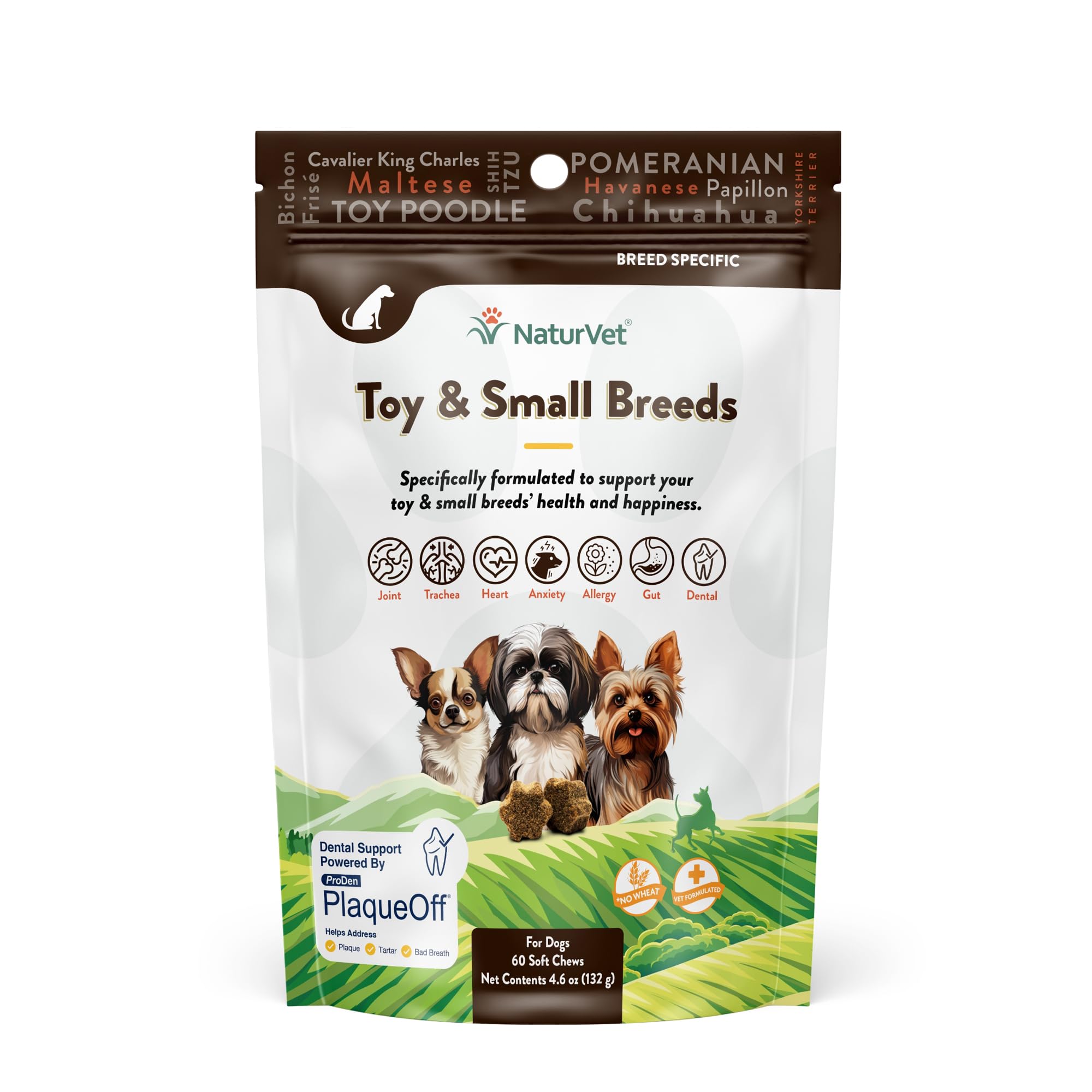 NaturVet Small Breeds supplement bottle front view supporting joints and overall wellness