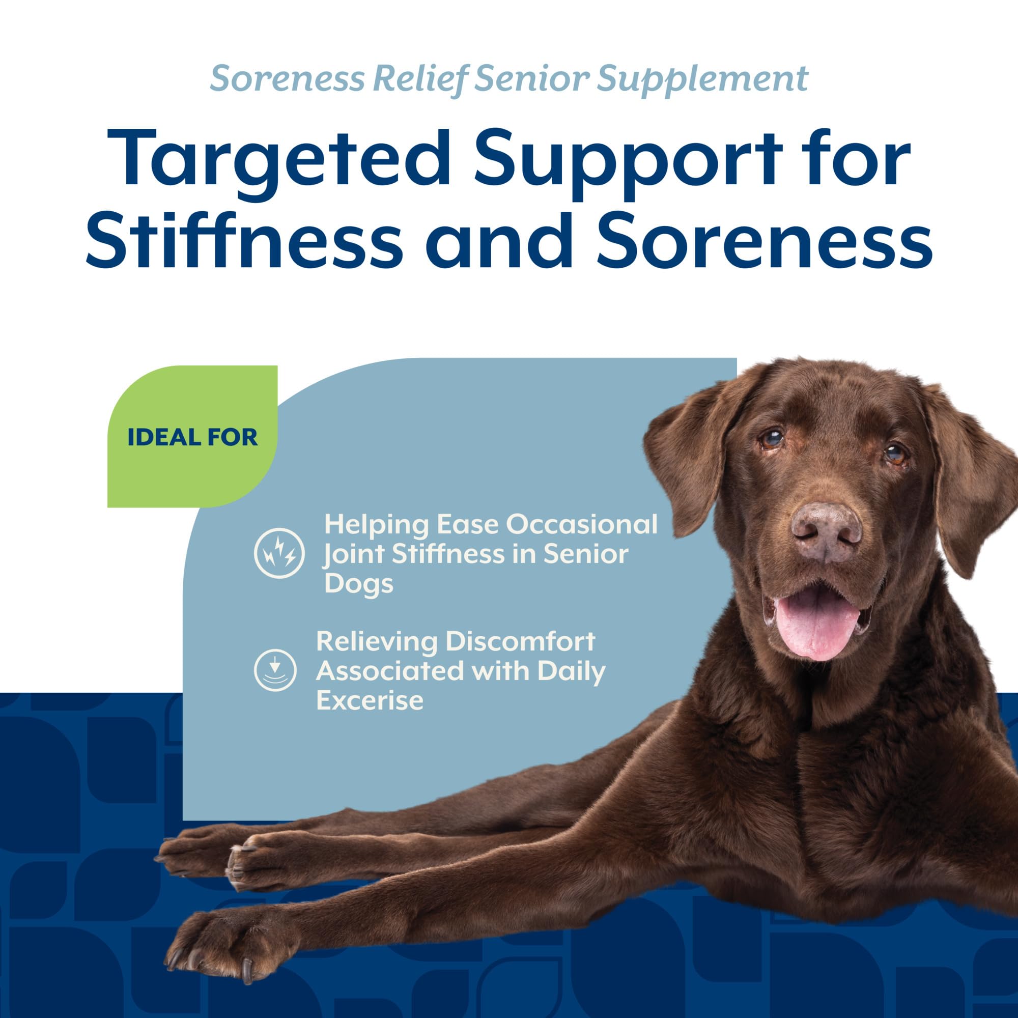 NaturVet Soreness Relief glucosamine and yucca ingredients supporting joint health and comfort.