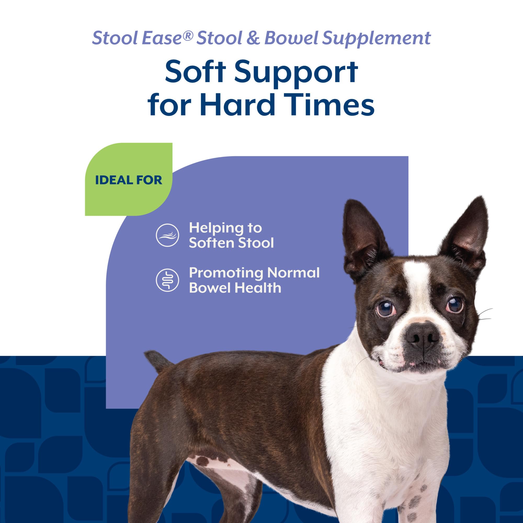 Soft chews shown with flaxseed and fiber-rich ingredients for digestion.