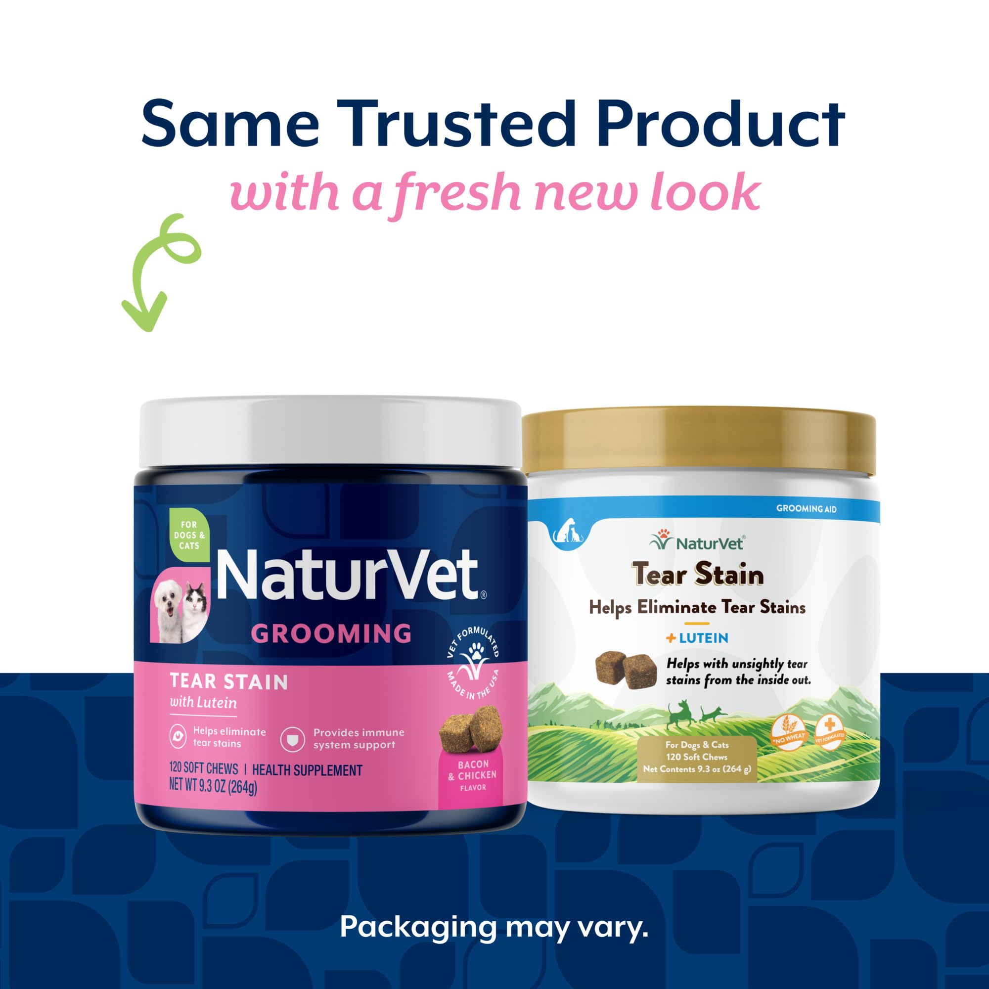 NaturVet tear stain dog chews aid stain reduction and daily care.